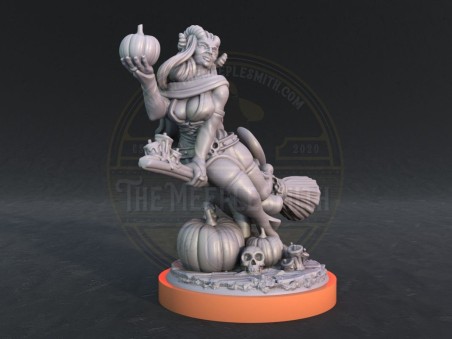 Bruja Calabaza Voladora Pin-up de Halloween