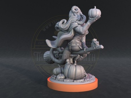 Bruja Calabaza Voladora Pin-up de Halloween