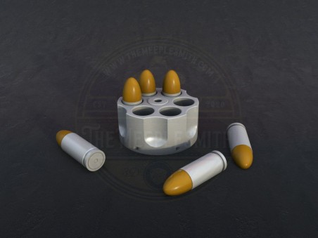 Revolver-Style Ammunition Counter with Bullets