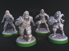 Miniaturas Aliados de Unmatched: Forajidos para Robin Hood vs Bigfoot V2 (pack de 4 unidades)