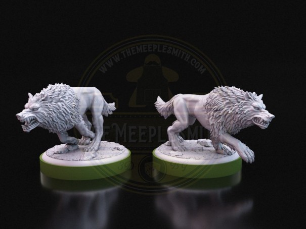 Unmatched sidekick Wolves miniature for Ancient Leshen (Pack of 2)