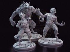 Conjunto de miniaturas de transformación de Hombre a Bestia: ¡Lobo Hombre!
