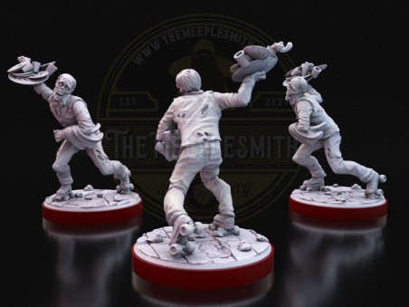 Camarero Zombi sobre Patines