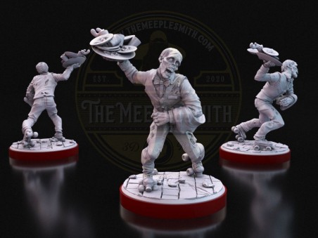 Camarero Zombi sobre Patines