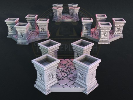 Set of 8 3D-Printed Wayshrines  -  Compatible with Clank!