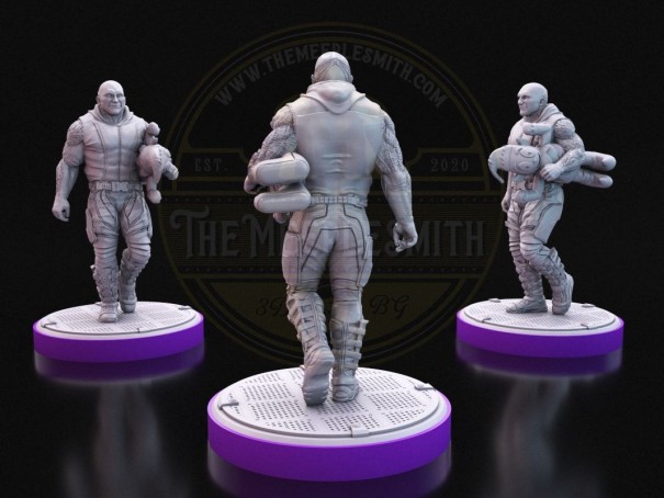 Guerrero Vengativo Edición Navidad - Miniatura Inspirada en Drax