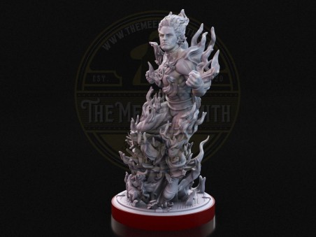 Héroe Llameante - Miniatura Inspirada en la Antorcha Humana