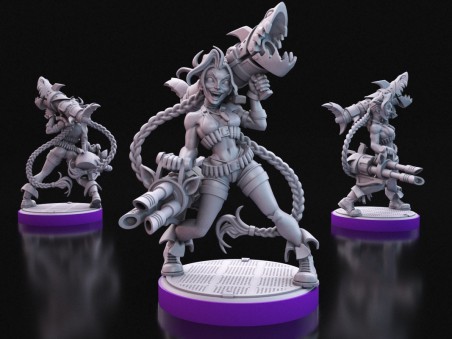 The Maniacal Gunslinger  -  Miniature Inspired by Jinx