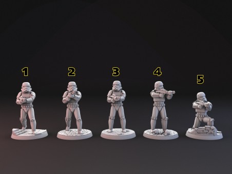 Stormtroopers miniatures for Tabletop, boardgames, dioramas, paint and display...