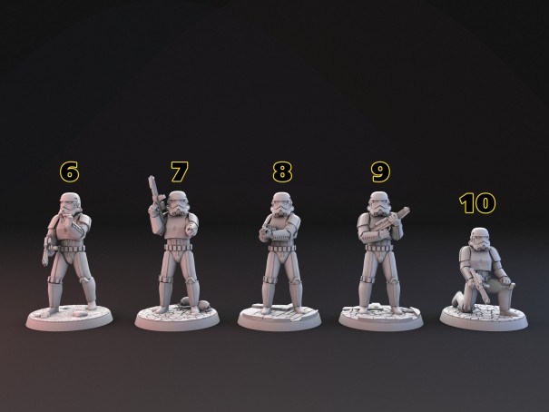 Stormtroopers miniatures for Tabletop, boardgames, dioramas, paint and display...