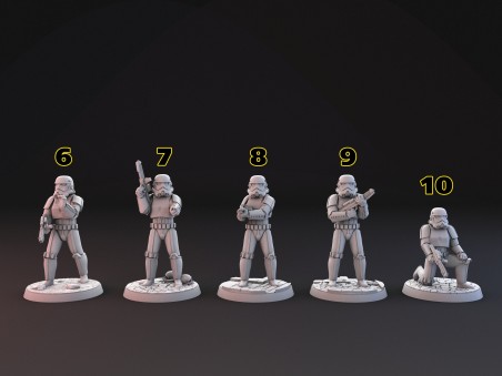 Stormtroopers miniatures for Tabletop, boardgames, dioramas, paint and display...