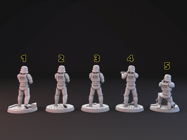 Stormtroopers miniatures for Tabletop, boardgames, dioramas, paint and display...