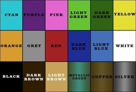 Color identifiers for 25mm standar bases