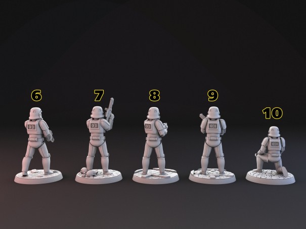 Stormtroopers miniatures for Tabletop, boardgames, dioramas, paint and display...