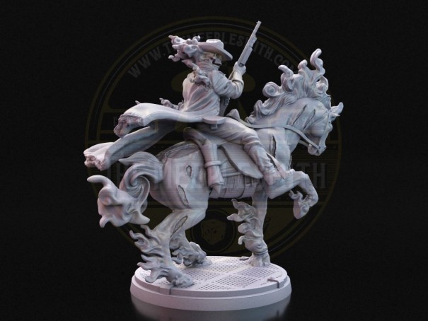 Hellfire Rider  -  Miniature Inspired by Ghost Rider (Western)
