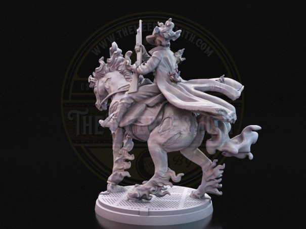 Hellfire Rider  -  Miniature Inspired by Ghost Rider (Western)