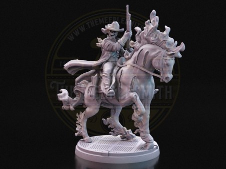 Hellfire Rider  -  Miniature Inspired by Ghost Rider (Western)