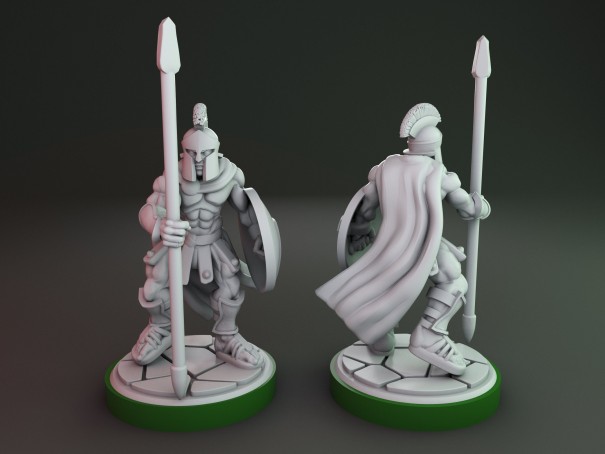 Soldados espartanos con lanzas (Pack de 6 miniaturas)