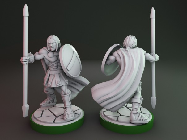 Soldados espartanos con lanzas (Pack de 6 miniaturas)