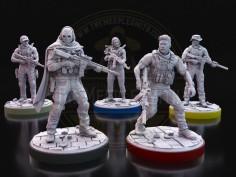 Conjunto de Soldados Inspirado en la Guerra Moderna (Ghost, Price, Alex, Farah, Gaz)