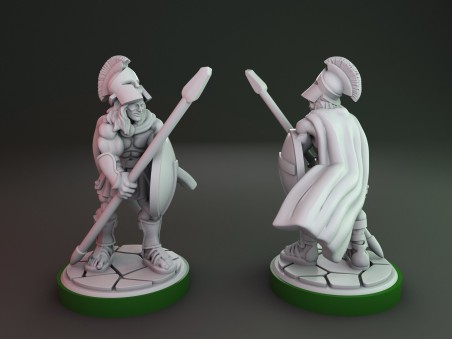 Spartans soldiers with spears (Pack of 6 minis)