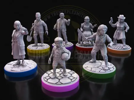 7 Investigator Miniatures Compatible with Horrified
