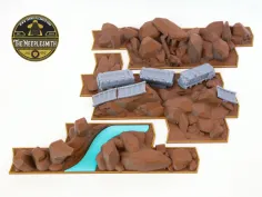 Terrain Obstacle Pack + Crashed Train Set – Compatible with Thunder Road: Vendetta 2
